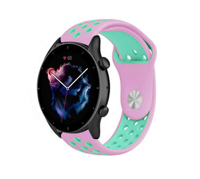 Strap-it Amazfit GTR 3 (Pro) Sport Strap (Pink/Aqua) Strap-it Amazfit GTR 3 (Pro) Sport Strap (Pink/Aqua)