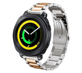 Strap-it Samsung Gear Sport Steel Strap (Silver/Rose Gold) Strap-it Samsung Gear Sport Steel Strap (Silver/Rose Gold)