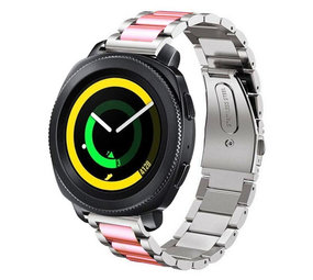Strap-it Samsung Gear Sport Steel Strap (Silver/Pink) Strap-it Samsung Gear Sport Steel Strap (Silver/Pink)