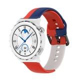 Strap-it Huawei Watch GT 3 Pro 43mm Silicone Strap Triple (Red-White-Blue)
