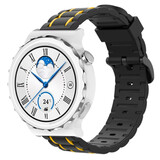 Strap-it Huawei Watch GT 3 Pro 43mm Silicone Strap Tough (Black/Yellow)