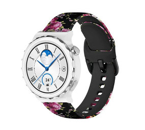 Strap-it Pink Flower Huawei Watch GT 3 Pro 43mm Strap Strap-it Pink Flower Huawei Watch GT 3 Pro 43mm Strap