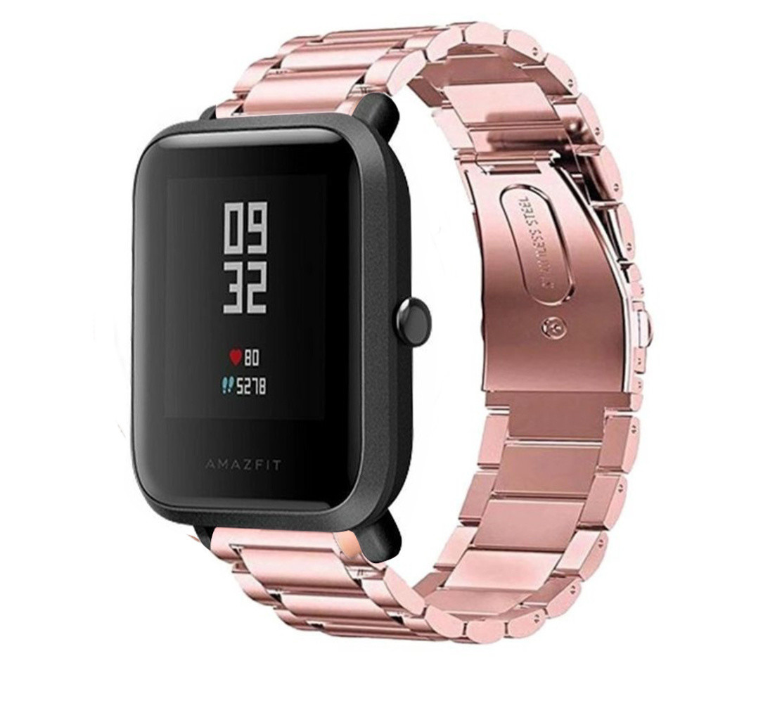 Strap-it Strap-it Xiaomi Amazfit Bip Steel Strap (Pink) Strap-it Strap-it Xiaomi Amazfit Bip Steel Strap (Pink)