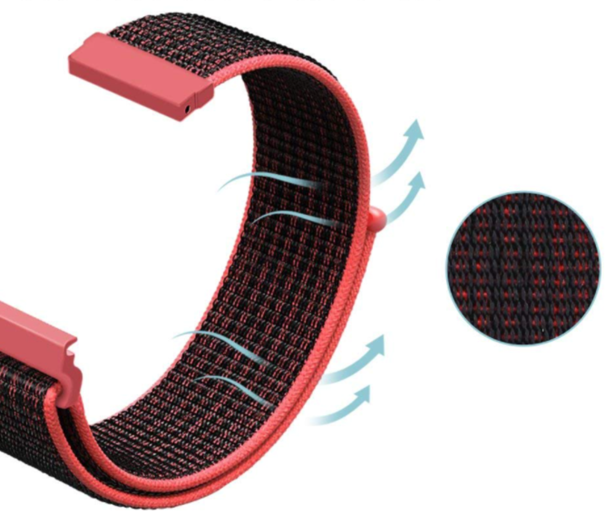 Strap-it Strap-it Xiaomi Amazfit GTS Nylon Strap (Black/Coral) Strap-it Strap-it Xiaomi Amazfit GTS Nylon Strap (Black/Coral)