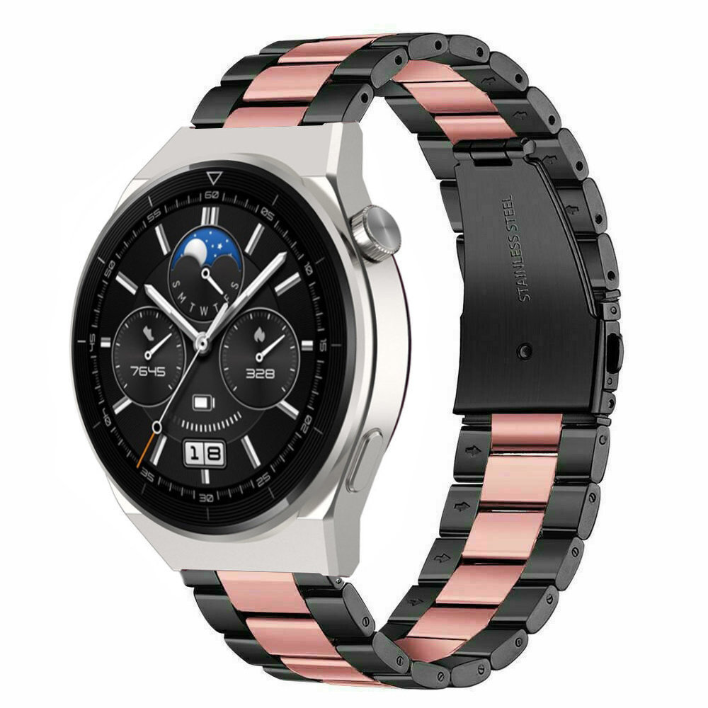 Strap-it Strap-it Huawei Watch GT 3 Pro 46mm Steel Strap (Black/Pink) Strap-it Strap-it Huawei Watch GT 3 Pro 46mm Steel Strap (Black/Pink)