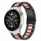 Strap-it Strap-it Huawei Watch GT 3 Pro 46mm Steel Strap (Black/Pink)