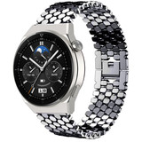 Strap-it Huawei Watch GT 3 Pro 46mm Steel Strap Hexagons (Black)