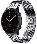 Strap-it Strap-it Amazfit GTR 2 Steel Strap Hexagons (Black)