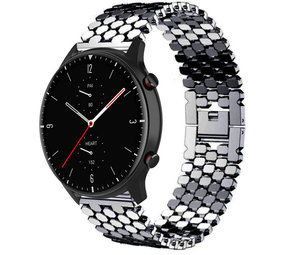 Strap-it Amazfit GTR 2 Steel Strap Hexagons (Black) Strap-it Amazfit GTR 2 Steel Strap Hexagons (Black)