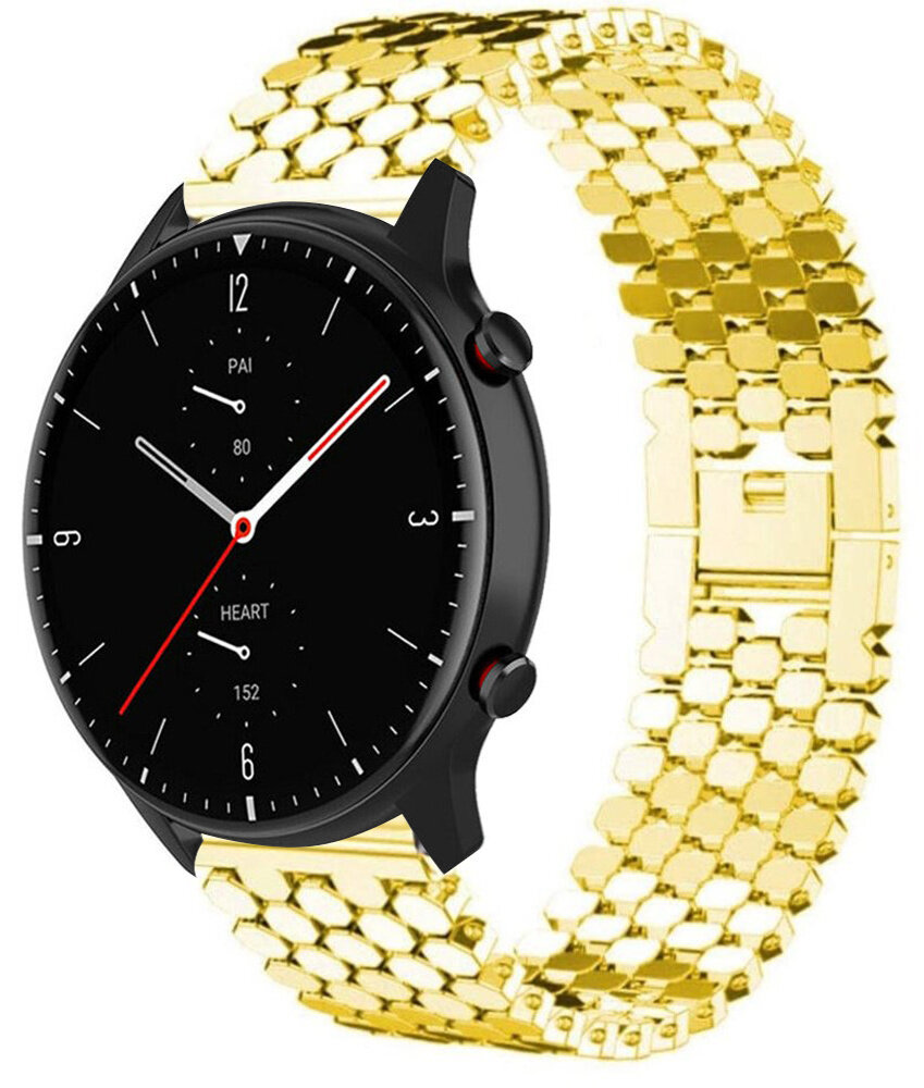 Strap-it Strap-it Amazfit GTR 2 Steel Strap Hexagons (Gold) Strap-it Strap-it Amazfit GTR 2 Steel Strap Hexagons (Gold)