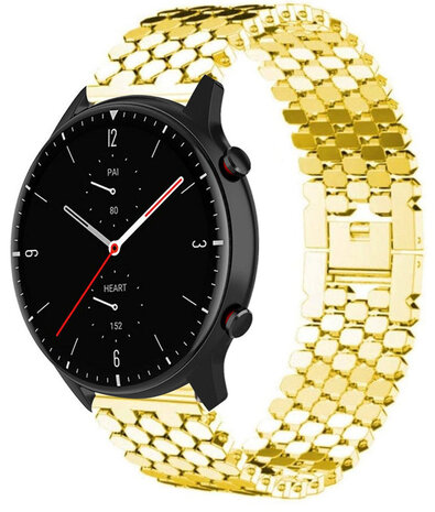Strap-it Strap-it Amazfit GTR 2 Steel Strap Hexagons (Gold) Strap-it Strap-it Amazfit GTR 2 Steel Strap Hexagons (Gold)