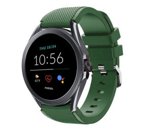 Strap-it Fossil Gen 5e 44mm Silicone Strap (Army Green)