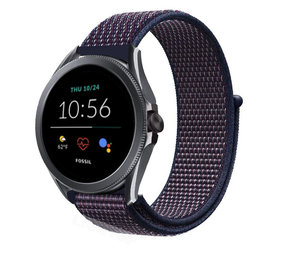 Strap-it Fossil Gen 5e 44mm Nylon Strap (Purple-Blue)