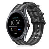 Strap-it Fossil Gen 5e 44mm Nylon Strap with Buckle (Black/Grey)