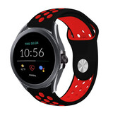 Strap-it Fossil Gen 5e 44mm Sport Strap (Black/Red)