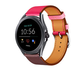 Strap-it Fossil Gen 5e 44mm Leather Strap (Bright Pink/Red Brown) Strap-it Fossil Gen 5e 44mm Leather Strap (Bright Pink/Red Brown)