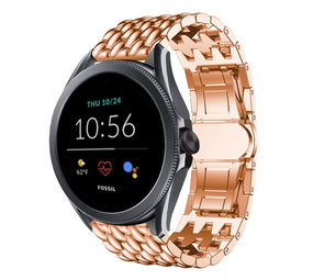 Strap-it Fossil Gen 5e 44mm Steel Strap Dragon (Rose Gold) Strap-it Fossil Gen 5e 44mm Steel Strap Dragon (Rose Gold)