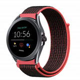 Strap-it Fossil Gen 5e 44mm Nylon Strap (Black/Coral)