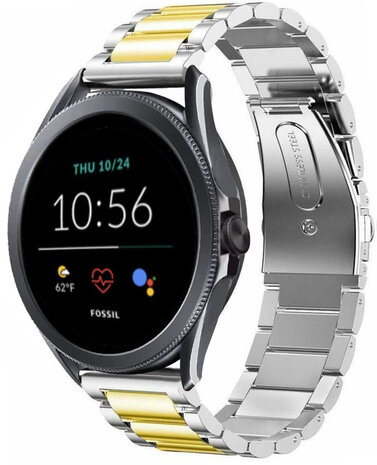 Strap-it Strap-it Fossil Gen 5e 44mm steel Strap (silver/gold) Strap-it Strap-it Fossil Gen 5e 44mm steel Strap (silver/gold)