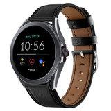 Strap-it Fossil Gen 5e 44mm Leather Strap (Slim-Black)