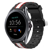 Strap-it Fossil Gen 5e 44mm Special Edition Strap (Black/White)