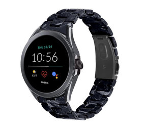 Strap-it Fossil Gen 5e 44mm Resin Strap (Black/White) Strap-it Fossil Gen 5e 44mm Resin Strap (Black/White)