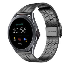 Strap-it Fossil Gen 5e 44mm Fine Steel Strap (Black) Strap-it Fossil Gen 5e 44mm Fine Steel Strap (Black)
