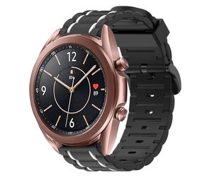 Strap-it Samsung Galaxy Watch 3 41mm Silicone Strap Tough (Black/White)