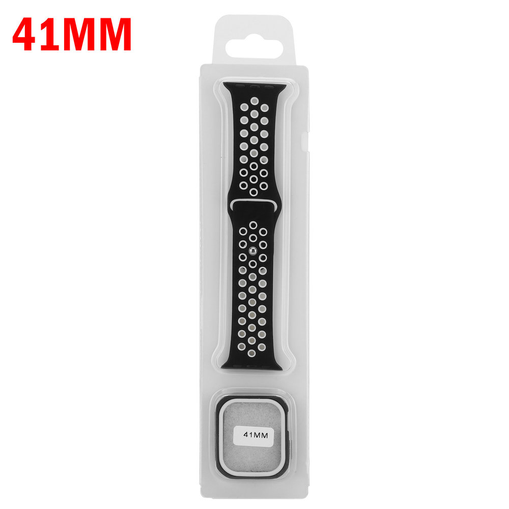 Strap-it Strap-it Apple Watch 7 Sport Strap + TPU Case (White/Black) Strap-it Strap-it Apple Watch 7 Sport Strap + TPU Case (White/Black)