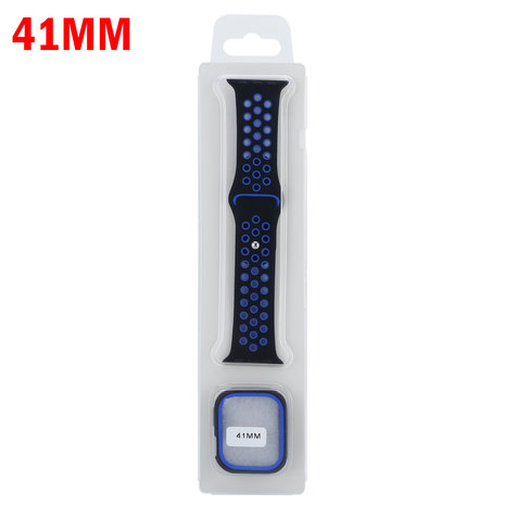 Strap-it Strap-it Apple Watch 7 Sport Strap + TPU Case (Black/Blue) Strap-it Strap-it Apple Watch 7 Sport Strap + TPU Case (Black/Blue)