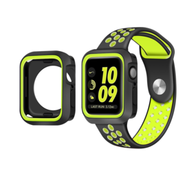 Strap-it Apple Watch 7 Sport Strap + TPU Case (Black/Yellow) Strap-it Apple Watch 7 Sport Strap + TPU Case (Black/Yellow)