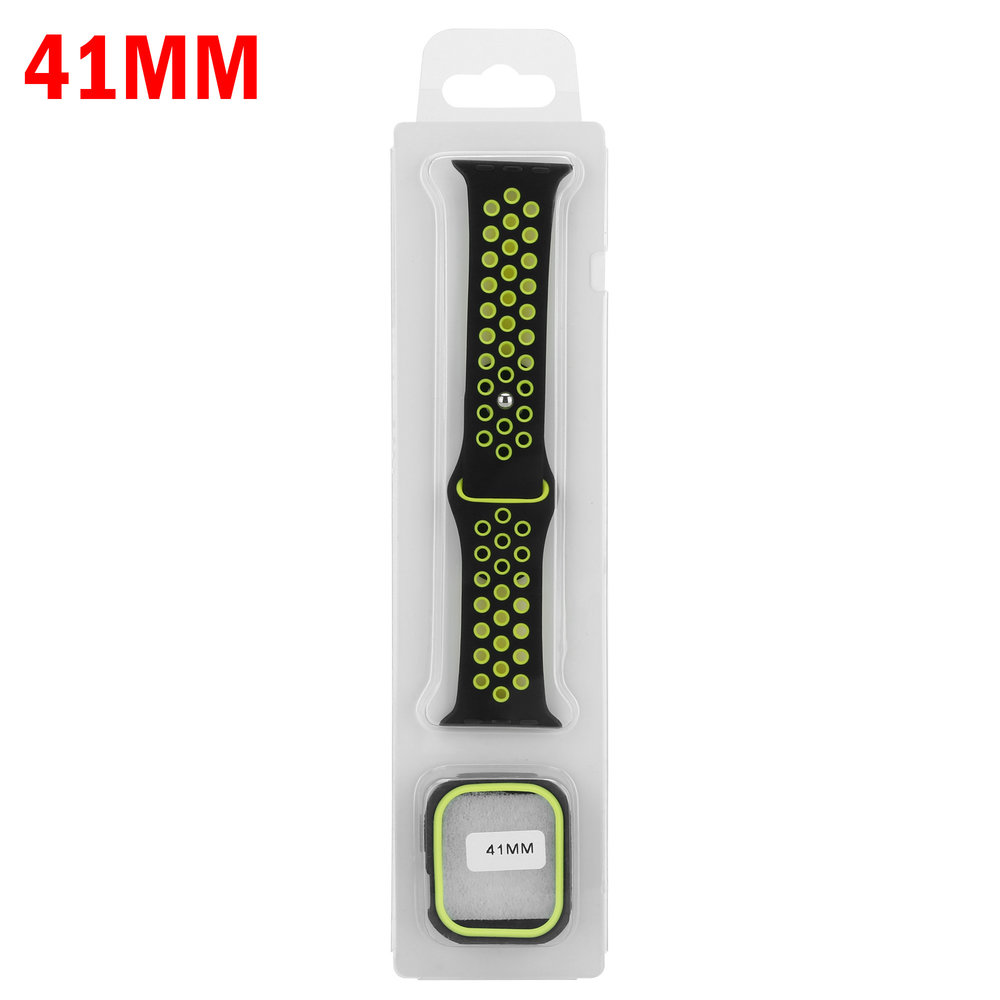 Strap-it Strap-it Apple Watch 7 Sport Strap + TPU Case (Black/Yellow) Strap-it Strap-it Apple Watch 7 Sport Strap + TPU Case (Black/Yellow)