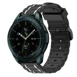 Strap-it Samsung Galaxy Watch 42mm Silicone Strap Tough (Black/White)