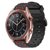 Strap-it Samsung Galaxy Watch 3 41mm Silicone Strap Tough (Black/Red)