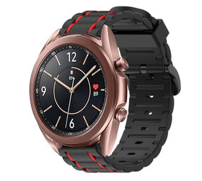 Strap-it Samsung Galaxy Watch 3 41mm Silicone Strap Tough (Black/Red)