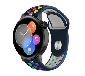 Strap-it Huawei Watch GT 3 42mm Sport Strap (Dark Blue/Rainbow) Strap-it Huawei Watch GT 3 42mm Sport Strap (Dark Blue/Rainbow)