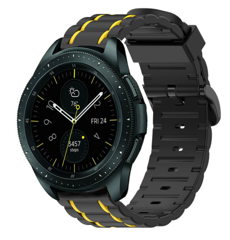 Strap-it Strap-it Samsung Galaxy Watch 42mm Silicone Strap Tough (Black/Yellow) Strap-it Strap-it Samsung Galaxy Watch 42mm Silicone Strap Tough (Black/Yellow)