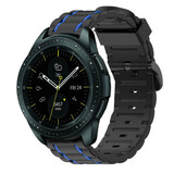 Strap-it Samsung Galaxy Watch 42mm Silicone Strap Tough (Black/Blue)