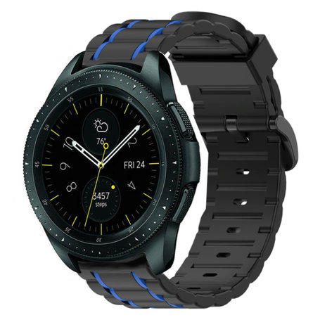 Strap-it Strap-it Samsung Galaxy Watch 42mm Silicone Strap Tough (Black/Blue) Strap-it Strap-it Samsung Galaxy Watch 42mm Silicone Strap Tough (Black/Blue)