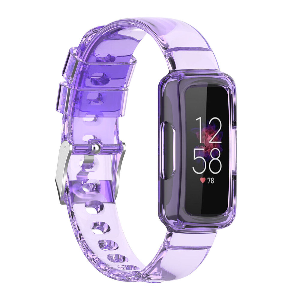 Strap-it Strap-it Fitbit Luxe Clear TPU Strap (Transparent-Purple) Strap-it Strap-it Fitbit Luxe Clear TPU Strap (Transparent-Purple)