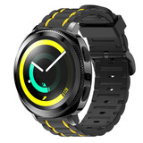 Strap-it Samsung Gear Sport Silicone Strap Tough (Black/Yellow)