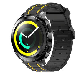 Strap-it Samsung Gear Sport Silicone Strap Tough (Black/Yellow)