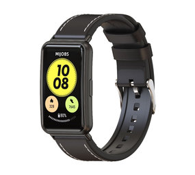 Strap-it Huawei Watch Fit Hybrid Leather Strap (Black) Strap-it Huawei Watch Fit Hybrid Leather Strap (Black)