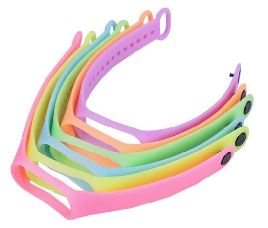 Strap-it Strap-it Xiaomi Mi Band 6 Silicone Strap (Neon Pink)