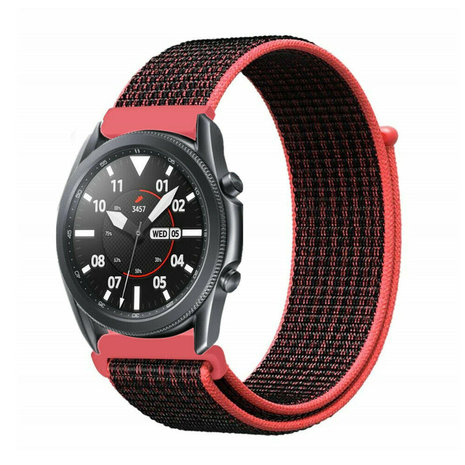 Strap-it Strap-it Samsung Galaxy Watch 3 45mm Nylon Strap (Black/Coral) Strap-it Strap-it Samsung Galaxy Watch 3 45mm Nylon Strap (Black/Coral)