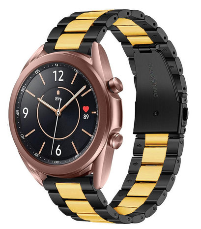 Strap-it Strap-it Samsung Galaxy Watch 3 41mm Steel Strap (Black/Gold) Strap-it Strap-it Samsung Galaxy Watch 3 41mm Steel Strap (Black/Gold)