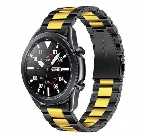 Strap-it Strap-it Samsung Galaxy Watch 3 45mm Steel Strap (Black/Gold) Strap-it Strap-it Samsung Galaxy Watch 3 45mm Steel Strap (Black/Gold)