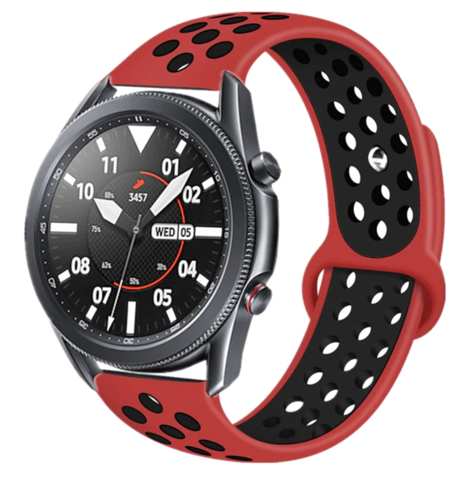 Strap-it Strap-it Samsung Galaxy Watch 3 45mm Sport Strap (Red/Black) Strap-it Strap-it Samsung Galaxy Watch 3 45mm Sport Strap (Red/Black)