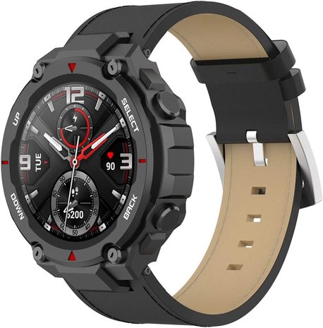 Strap-it Strap-it Amazfit T-Rex (Pro) Leather Strap (Black) Strap-it Strap-it Amazfit T-Rex (Pro) Leather Strap (Black)