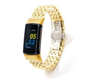 Strap-it Fitbit Charge 5 Steel Strap Dragon (Gold) Strap-it Fitbit Charge 5 Steel Strap Dragon (Gold)